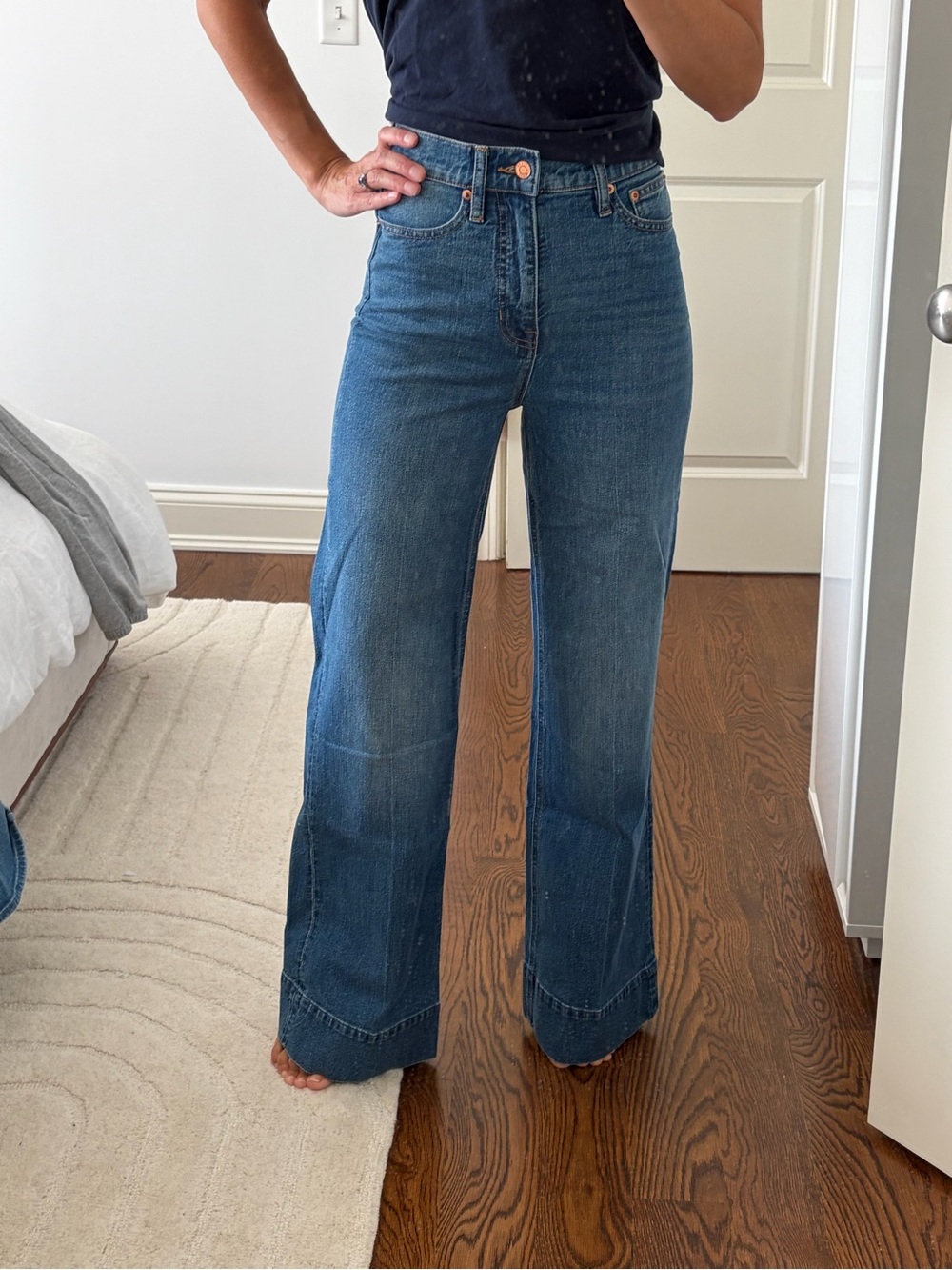 J Crew Five Pocket Wide Leg Trouser Jean - Size 24